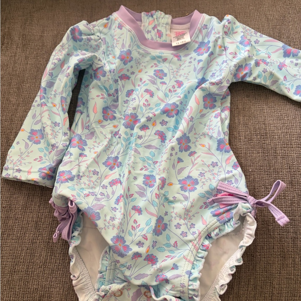 Ruffle Butts Pastel Floral Swimsuit